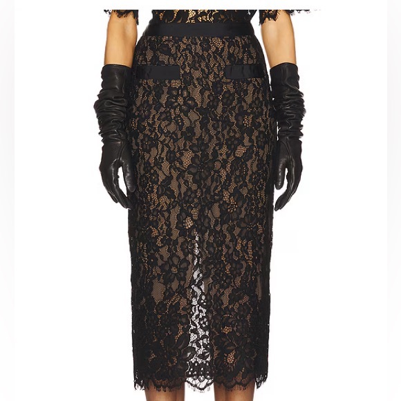 Helsa Dresses & Skirts - Helsa black lace midi skirt medium NWT